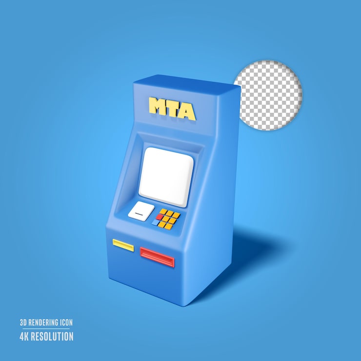 PSD gratuit illustration de rendu 3d de l'icône isolée de la cabine atm