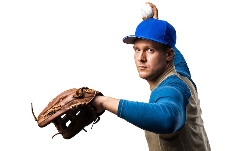 PSD gratuit joueur de baseball isolé
