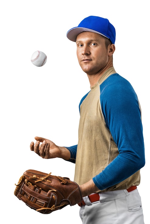 PSD gratuit joueur de baseball isolé