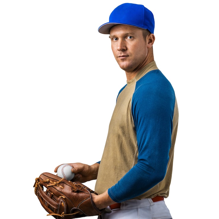 PSD gratuit joueur de baseball isolé