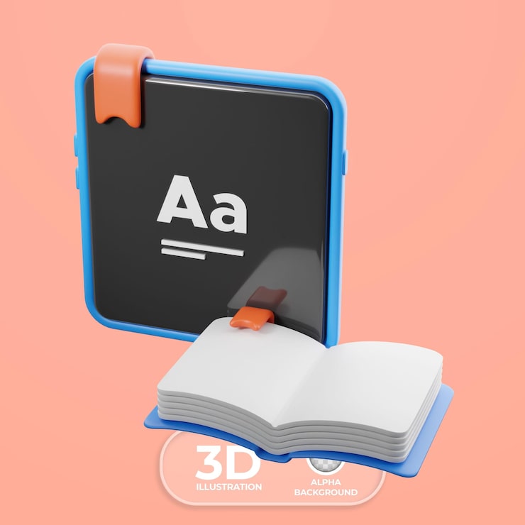 PSD gratuit lecture numérique et dans des livres illustration 3d