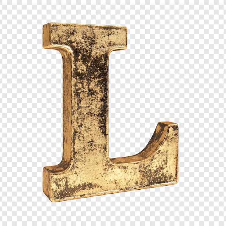 PSD gratuit la lettre dorée l un alphabet rustique de style antique