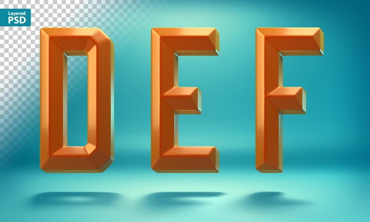 PSD gratuit lettres géométriques pointues 3d