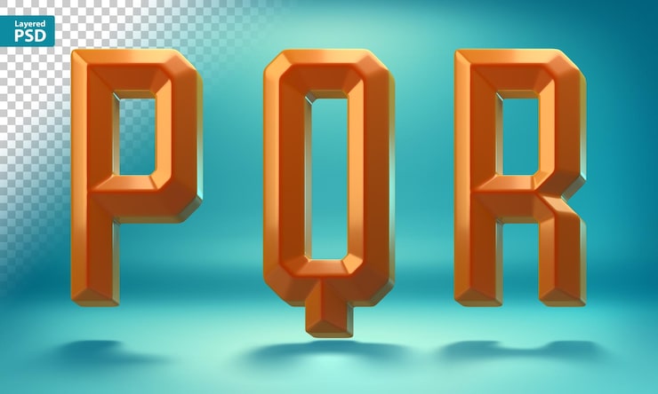 PSD gratuit lettres géométriques pointues 3d