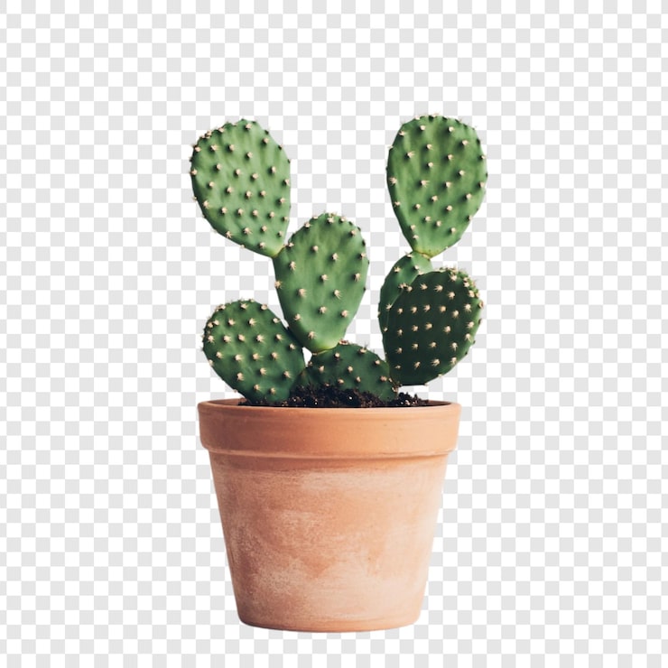 PSD gratuit le magnifique cactus à poires épineuses dans un pot en terre cuite