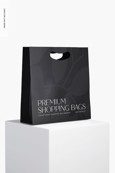 PSD gratuit maquette de sac à provisions en papier de luxe, vue de gauche