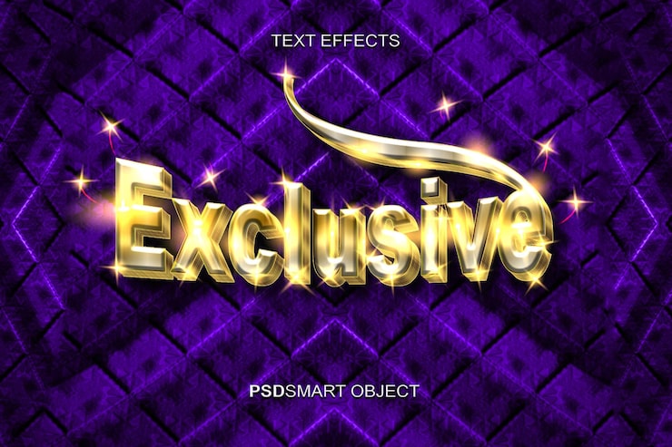 PSD gratuit maquette de style de texte 3d en or exclusif de luxe