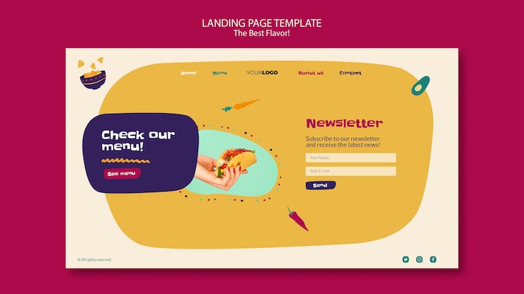 PSD gratuit la meilleure conception de page de destination de saveur