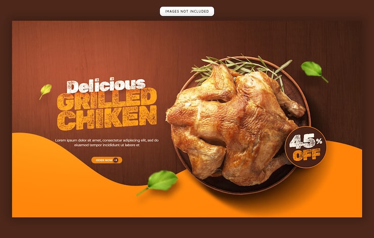 PSD gratuit menu alimentaire et modèle de bannière web restaurant