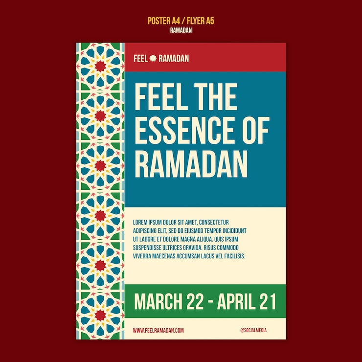 PSD gratuit modèle d'affiche de célébration du ramadan