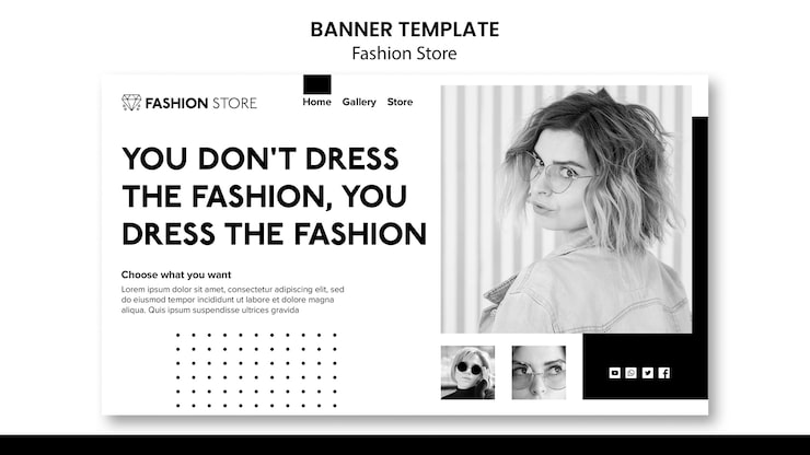 PSD gratuit modèle de bannière de concept de magasin de mode