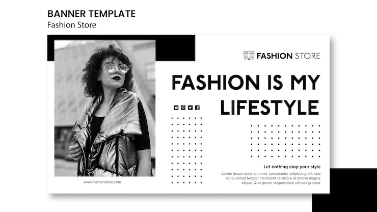 PSD gratuit modèle de bannière de concept de magasin de mode