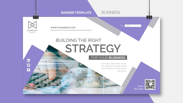 PSD gratuit modèle de bannière d'entreprise design plat