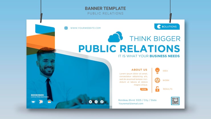 PSD gratuit modèle de bannière de relations publiques