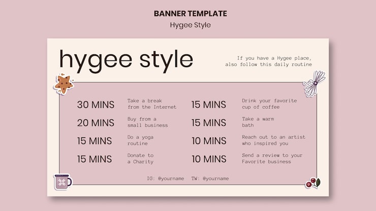 PSD gratuit modèle de bannière de style hygge