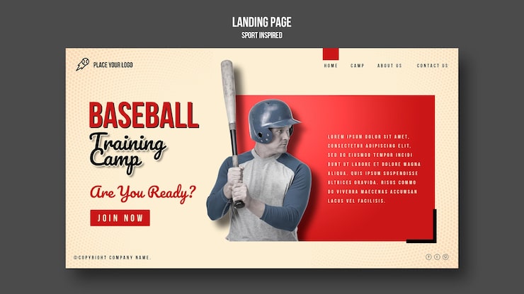 PSD gratuit modèle de camp d'entraînement de baseball