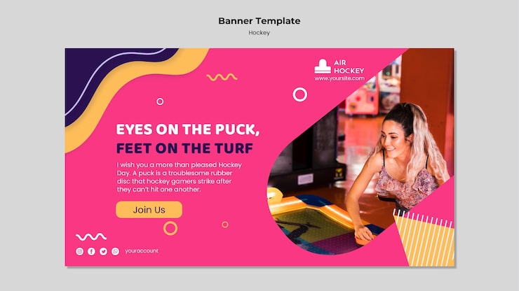PSD gratuit modèle de conception de bannière de hockey sur table