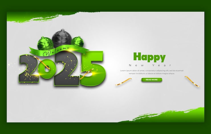 PSD gratuit modèle de conception de bannière web pour la célébration du nouvel an 2025