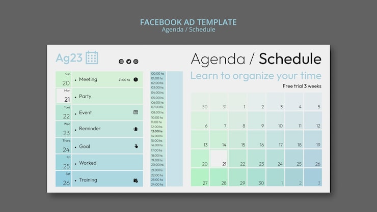 PSD gratuit modèle de conception de calendrier dégradé