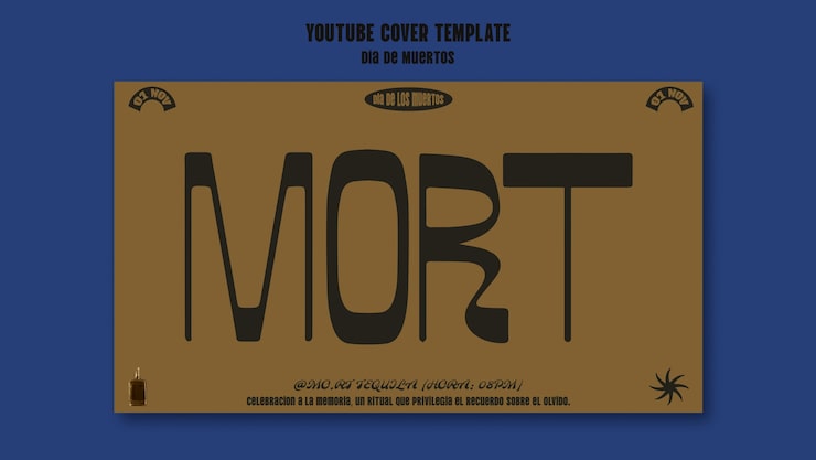 PSD gratuit modèle de couverture youtube pour les vacances de dia de muertos