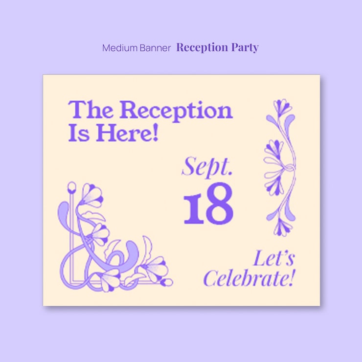 PSD gratuit modèle de fête de réception dessiné à la main