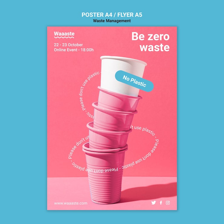 PSD gratuit modèle de flyer de gestion des déchets