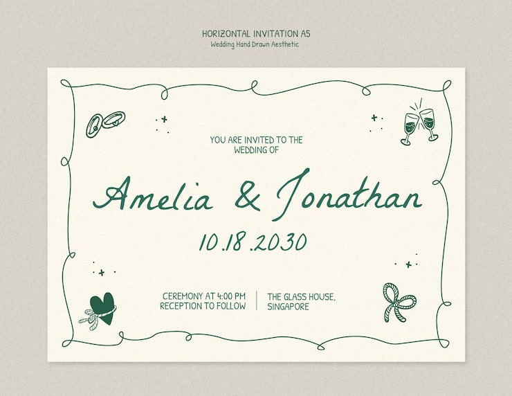 PSD gratuit modèle d'invitation de mariage