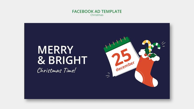 PSD gratuit modèle de noël design plat