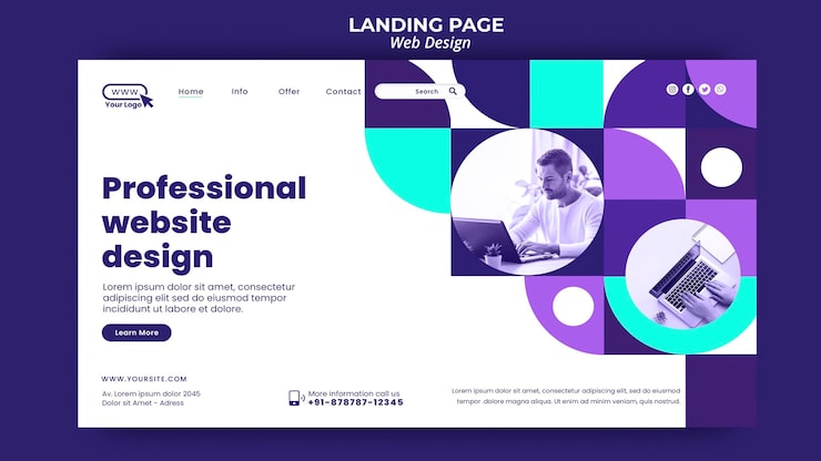 PSD gratuit modèle de page de destination de conception de site web professionnel