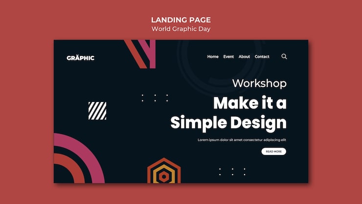 PSD gratuit modèle de page de destination de la journée mondiale du graphisme