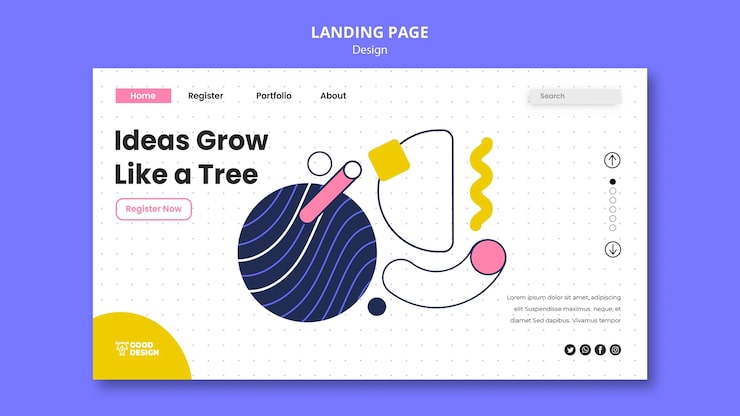 PSD gratuit modèle de page de destination pour la conception graphique