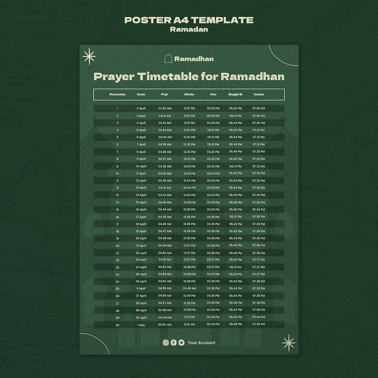 PSD gratuit modèle de ramadan design plat