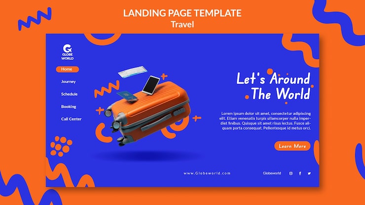 PSD gratuit modèle de voyage design plat