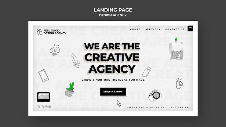 PSD gratuit modèle web d'agence de design