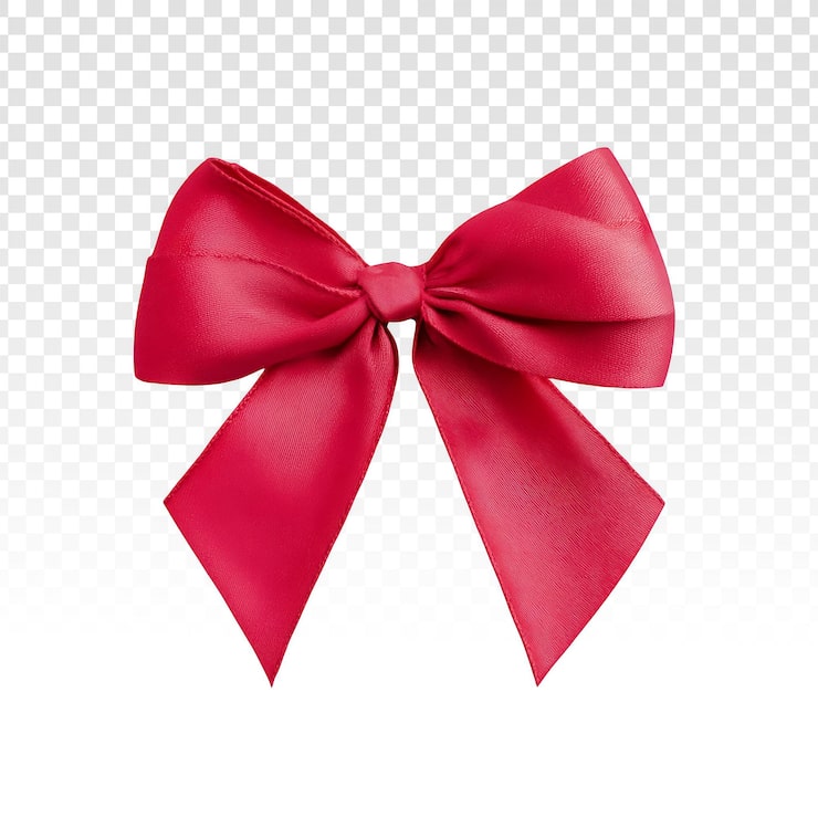 PSD gratuit noeud cadeau en satin rouge