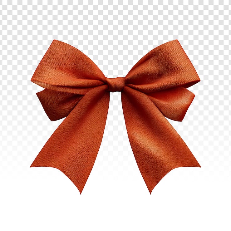 PSD gratuit nœud en satin brun-rougeâtre isolé.