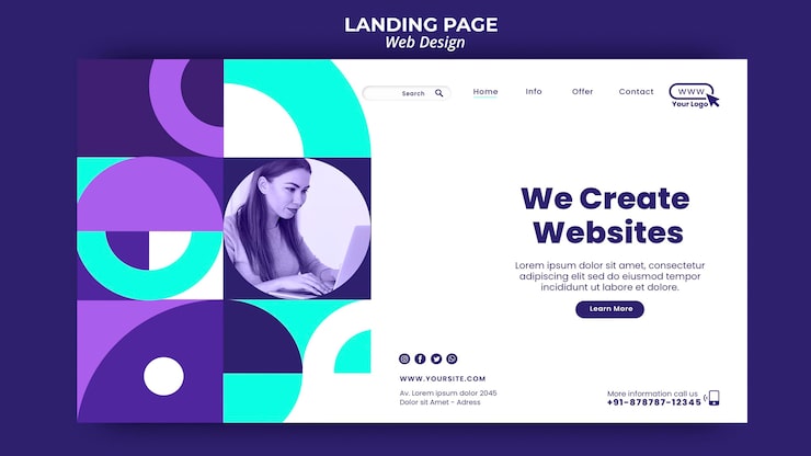 PSD gratuit nous créons un modèle de page de destination de sites web