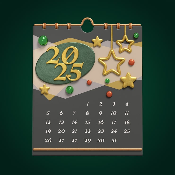 PSD gratuit nouveau design de l'icône du calendrier de l'année 2025