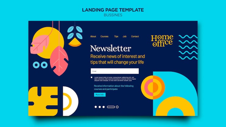 PSD gratuit page de destination du bureau à domicile