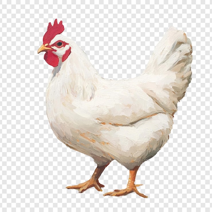 PSD gratuit une peinture époustouflante d'une poule blanche