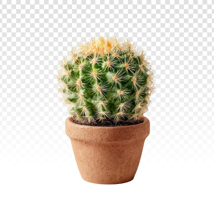 PSD gratuit petit cactus en pot avec fond transparent