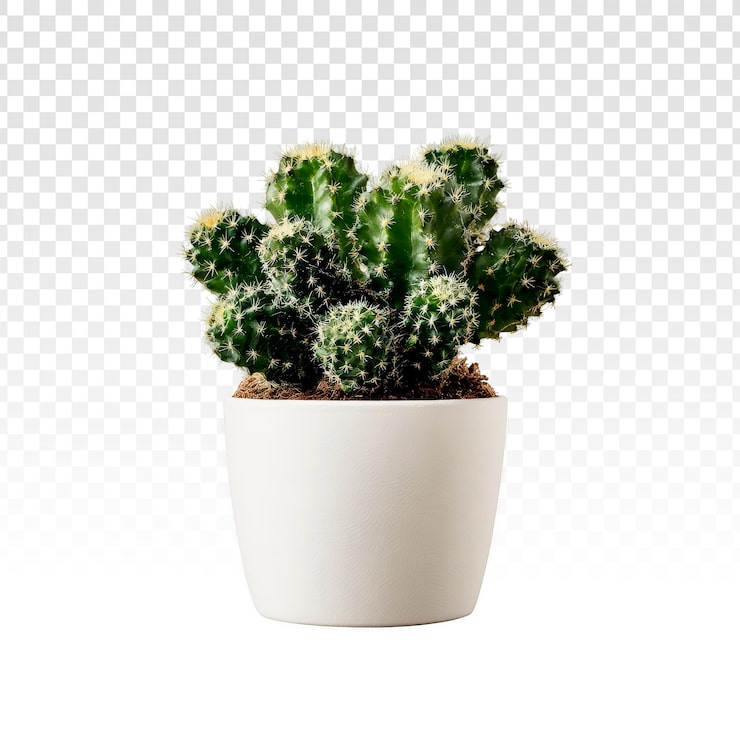 PSD gratuit petit cactus en pot sur fond transparent