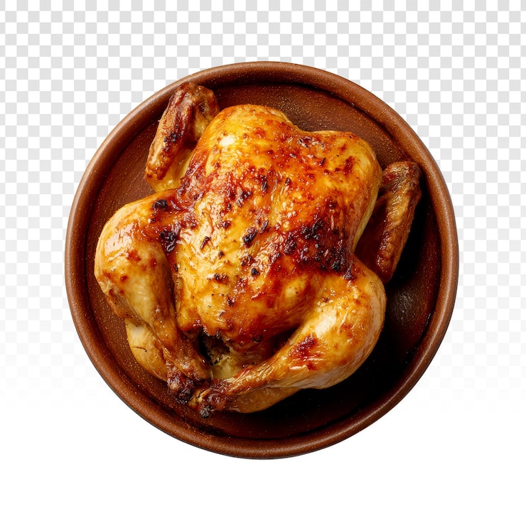 PSD gratuit pilons de poulet rôtis croustillants dans un bol en terre cuite avec des herbes et des épices