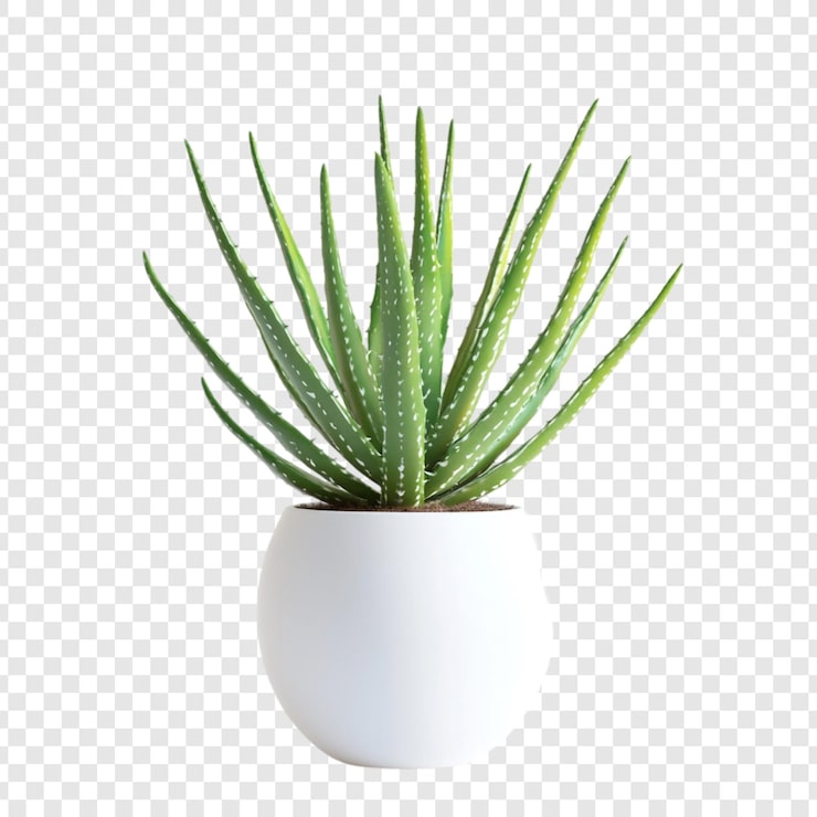 PSD gratuit plante d'aloe vera dans un pot blanc une représentation 3d d'une succulente