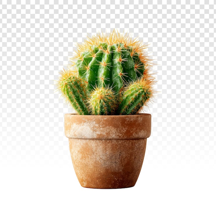PSD gratuit plante de cactus verte dans un pot en terre cuite