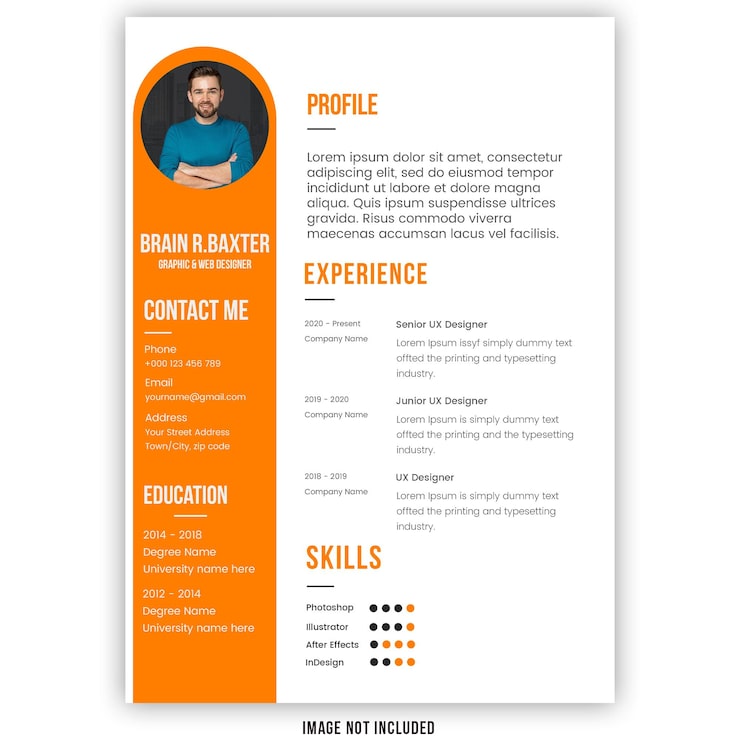 PSD gratuit portefeuille de cv propre et moderne ou modèle de cv