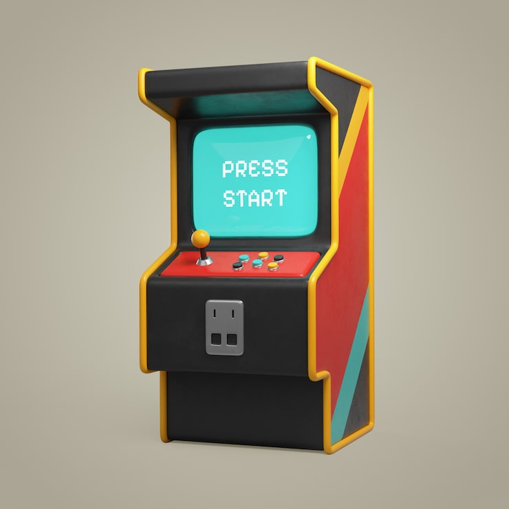 PSD gratuit rendering 3d de la conception de l'icône du jeu rétro
