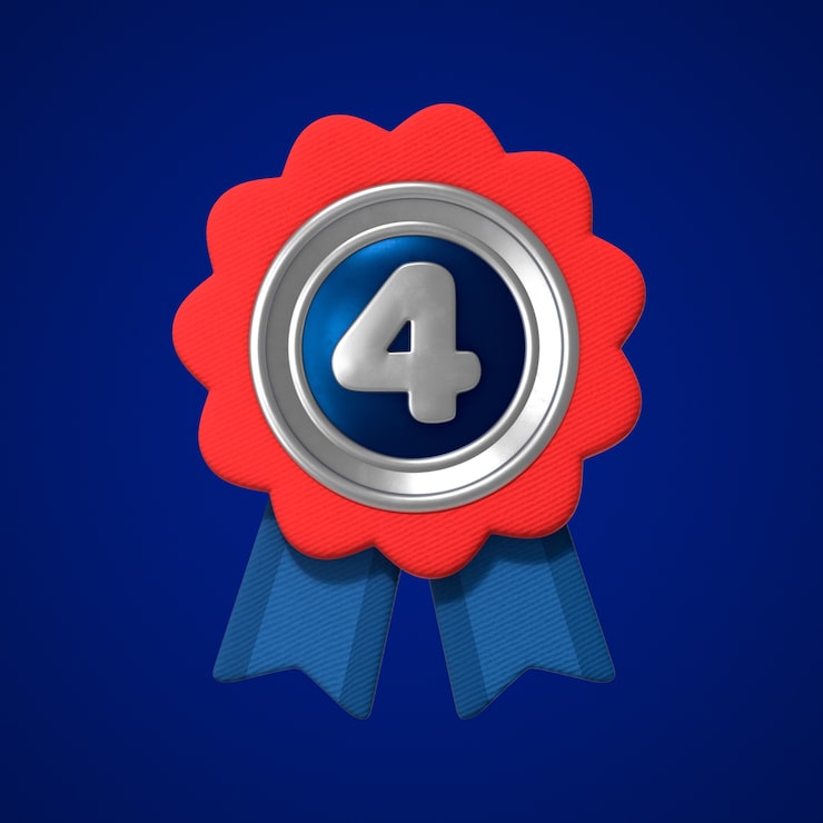 PSD gratuit ruban de prix de quatrième place