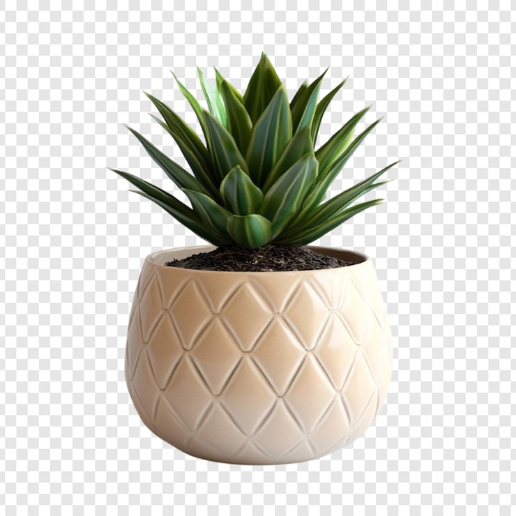 PSD gratuit une sansevieria dans une plante en céramique unique en forme d'ananas