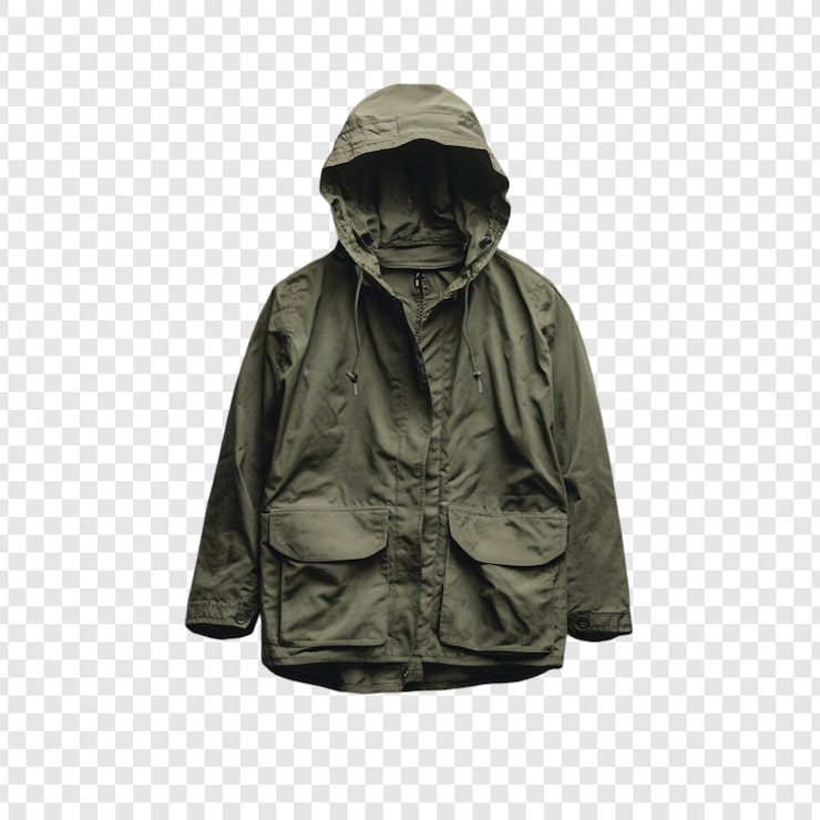 PSD gratuit vêtements de plein air à capuche vert olive élégants